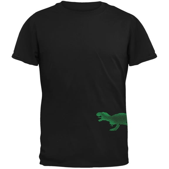 Jurassic - Tyrannosaurus Rex Dinosaur Distressed Black Adult T-Shirt - Large