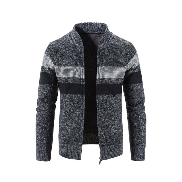 CEHVOM Chandail Tricoté à Col Roulé d'Hiver pour Homme à Fermeture Éclair, Manches Longues, Haut Manteau d'Extérieur