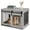 Gray, variant on 31.5" Dog Crate Furniture with Sliding Barn Door, Wooden Dog Kennel End Table for Small Medium Dogs, Decorative Pet Crate Side Table with Metal Bars & Spacious Tabletop, Gray (White)