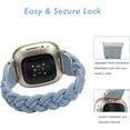 thumbnail image 4 of Wearlizer Elastic Band Compatible with Fitbit Sense 2/Sense/Versa 4/Versa 3 Watch Bands for Women, Slim Solo Loop Braided Strap Wristband Stretchy Woven Accessory, 4 of 6