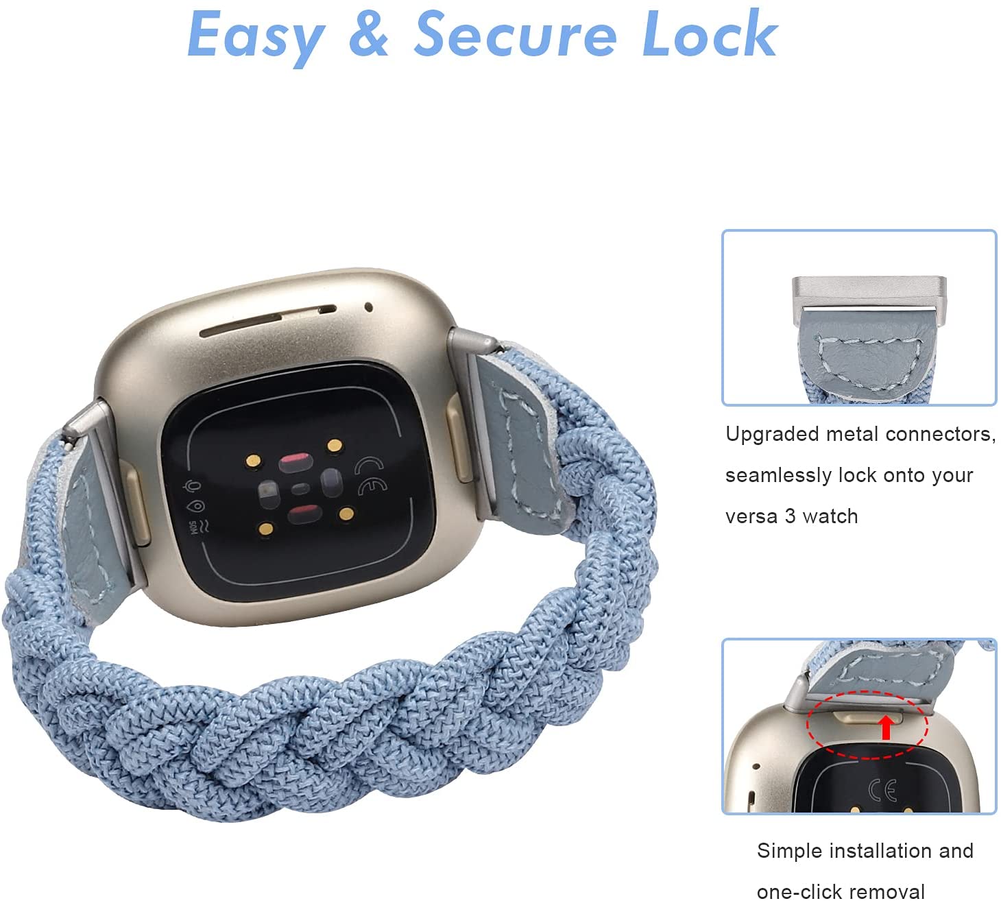 Bracelet Métal Strass Pour Fitbit Versa 4/3, Sense 2/1 - Acier Inoxydable, Taille Ajustable 14-20,5 Cm - Élégant, Cadeau Femme