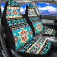 thumbnail image 6 of Glofpot Front Car Seat Covers Automotive Seat Protector Anti-slip High Back Seat Cover 2 Pack Aztec Turquoise Car Accessories Interior Decor Fit Most Vehicles SUV Truck, 6 of 7