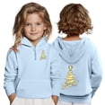 thumbnail image 2 of Tanghaowl Kids Sweatshirts Boys Print Hooded Pullover Sweatshirt with Zipper Eyelets and Pocket for Kids Casual Outfit Light Blue 7-8 Years, 2 of 5