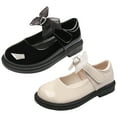 thumbnail image 3 of Paokuoon Toddler Girls Leather Shoes Mary Jane Dress Shoes Little Kids Girls Loafers School Uniform Flats for Girls Thick Non-slip Sole Casual Shoes, 3 of 7