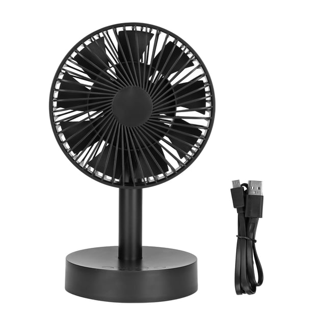 Ventilador de escritorio Carga USB 3 velocidades Flujo de aire fuerte Cabezal de 90 grados Sacudida 4 modos de sincronización Ventilador pequeño de escritorio