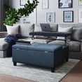 thumbnail image 2 of Harrison Ottomane de Table Basse 36 Po L en Similicuir Bleu Foncé Vieilli, 2 of 8