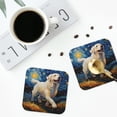 thumbnail image 5 of Pofeuu Vintage Starry Sky Labrador Print Leather Coasters Set of 6, Round Cups Mugs Mat Pad for Home Kitchen Heat Resistant Drink Coasters,Square, 5 of 7