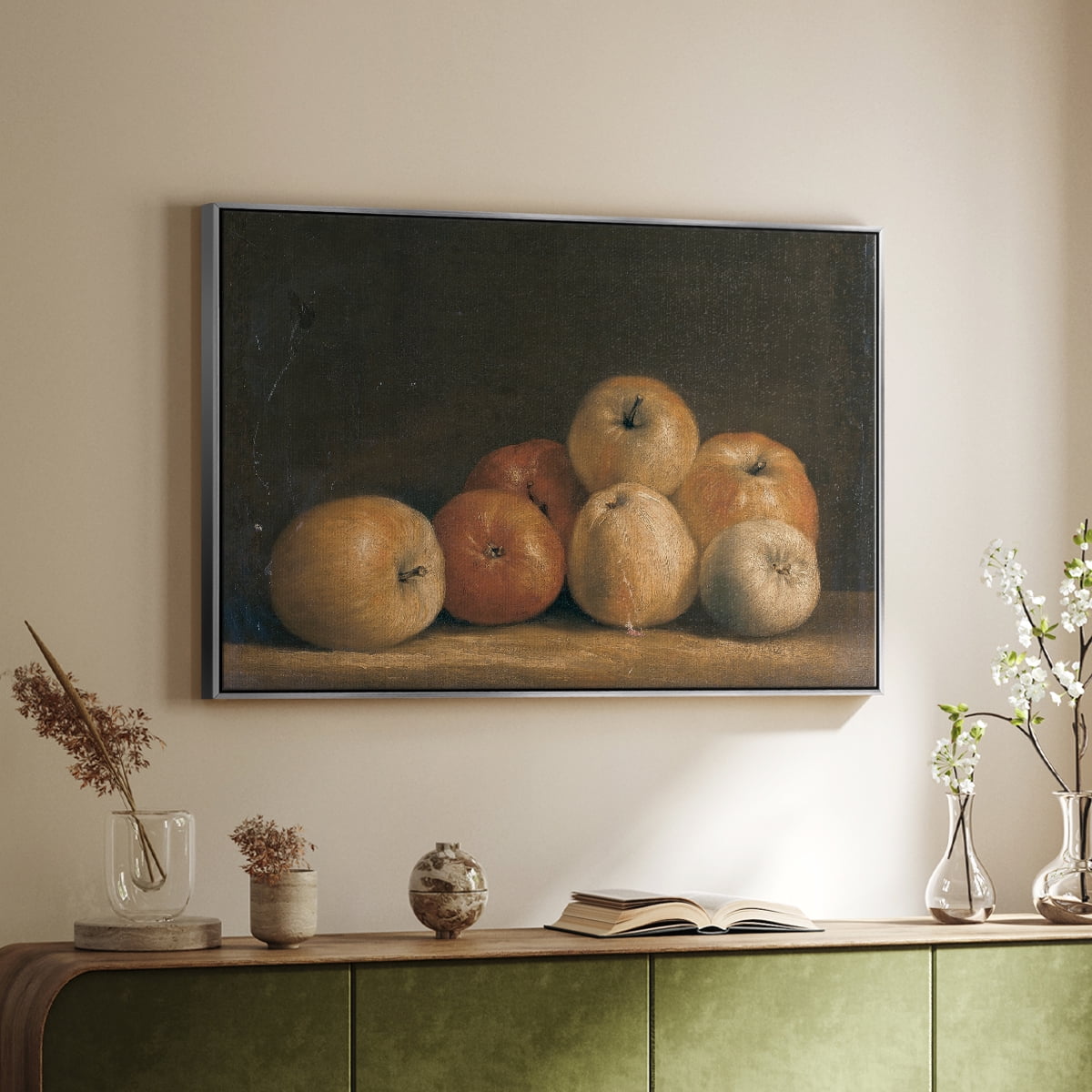 Vintage Botanical Print-LXXVIII By Wexford Home Framed in Silver Wood Gallery Wrapped Canvas 25 in. x 37 in.