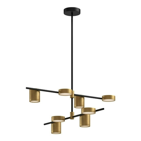 CH96840-BK/BG-Kuzco Lighting-Jayden - 57W LED Chandelier-13.25 Inches Tall and 40 Inches Wide-Black/Brushed Gold Finish