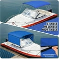 thumbnail image 3 of M optimized 3 Bow Bimini Tops, 600D Marine Canvas, Sun Shade Boat Canopy with Mesh Sidewalls Support Poles, 3 of 6