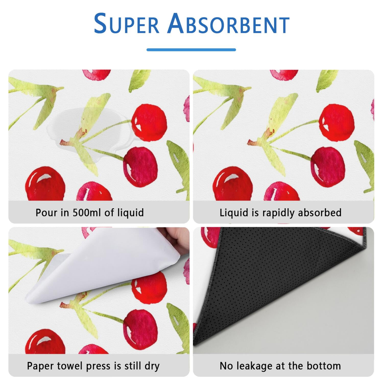 Dog Pee Mats Washable Reusable, Cheerful Fruit Pattern Absorbent Pad with Leakproof Barrier for Floors (Fruit patterns, 35"x41")