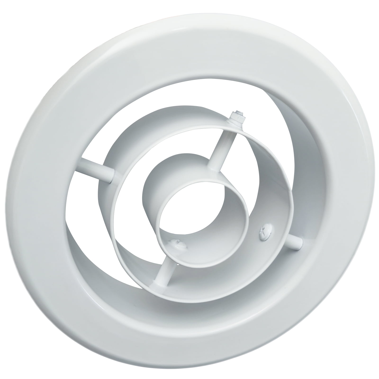 Round Air Vent Cover Circular Ceiling Diffuser for Bathroom Office Kitchen Duct Ventilation HVAC Grille Register Deflector Aluminium White Eave Roofing Soffit Exhaust Gable Vent 16 Inch [Neck Size]