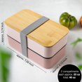 thumbnail image 4 of Bento Box for Adults with Compartments, Leakproof & Stackable Lunch Container, Microwave Safe, Includes Cutlery & Bamboo Lid, BPA-Free, Dishwasher Safe, Pink, 4 of 9