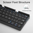 thumbnail image 4 of BH199 Aluminum Alloy & ABS Foldable Wireless Keyboard with Triple Bluetooth Connectivity - 50H Battery Life, Universal Compatibility for Tablets, Smart, Laptops & PCs - Compact Travel Design, 4 of 7