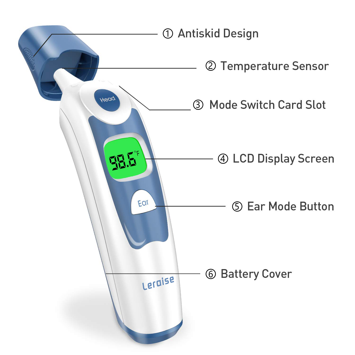 Leraise Forehead and Ear Thermometer, 1-Second Fast Reading photo 5