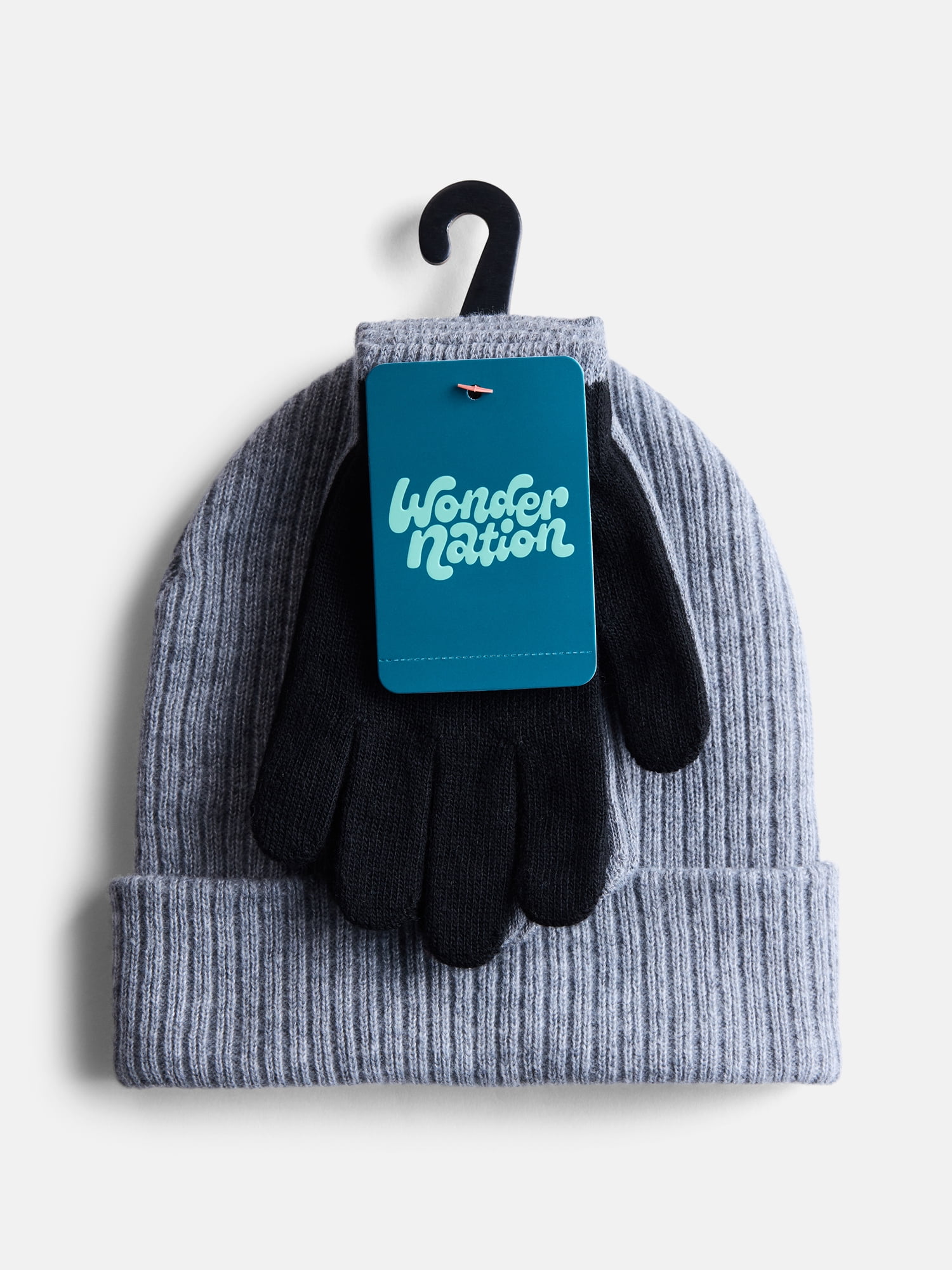 Wonder Nation Kids' Beanie Hat and Gloves Set, 5- Piece