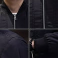 thumbnail image 3 of Men's Casual Black Thin Slim Fit Stand Collar Long Sleeve Zip Jacket Coat Top, 3 of 10