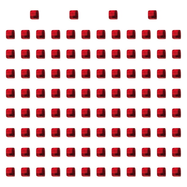 100 bloques de cubos acrílicos, bloques de construcción educativos de lados, juego de mesa de aprendizaje, juguetes de entrenamiento sensorial rojo