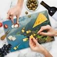 thumbnail image 4 of Hawaiian Cutting Board, Na Pali Coast on Kauai Island Water Sunshines Foggy Cloudscape Panorama, Decorative Tempered Glass Cutting and Serving Board, Large Size, Blue Green Brown, by Ambesonne, 4 of 5