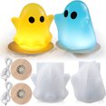 thumbnail image 3 of 2 moldes de resina fantasma, moldes de silicona de fantasma de Halloween para bricolaje, resina epoxi, moldes de resina de silicona para decoración de mesa, decoración de manualidades, decoración de JAMW Sencillez, 3 of 4
