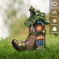 thumbnail image 6 of TERESA'S COLLECTIONS 6" Boot Fairy House Garden Statue with Solar Light, Resin Outdoor Decor, 6 of 6