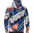 thumbnail image 7 of Naloa Colorful Sushi Food Art Men's Casual Hooded Collar Drawstring Hoodies Pullover Sweatshirts Casual Long Sleeve Shirts-3X-Large, 7 of 7