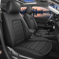 AOMSAZTO Full Seat Car Seat Covers Fit for Honda CR-V CRV 2017-2025: 2 Rows 5 Seats Waterproof Leather-Three Rows Automotive Seat Cushion Compatible Airbag(Black)