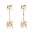 thumbnail image 3 of 14K Solid Gold Screw Back Stud Earrings for Women | 3 cttw Round Cut Natural Morganite | White Gold, 3 of 5