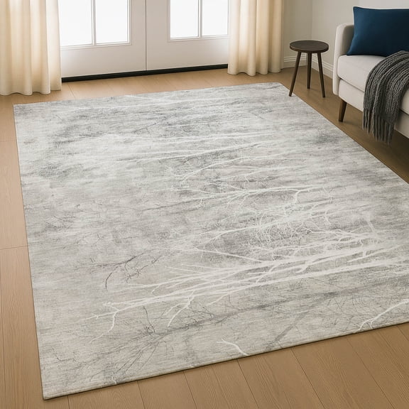 Addison Rugs Mayfield Premium Machine Washable Transitional Floral Silver Rectangle Rug, 10' X 14' Machine Washable Transitional Floral Silver Oversized Sherpa Throw Blanket
