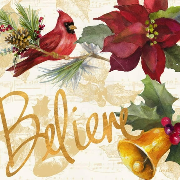 Christmas Poinsettia IV, Animals Botanical Unframed Art Print Wall Art by Lanie Loreth Sold by Art.Com