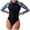 Black, variant on yueewhu Women's Long Sleeve Swimsuit One Piece Rash Guard UV Protection Bathing Suit Printed Surfing (Black, L)