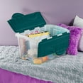thumbnail image 2 of Sterilite 45L Blue Hinged Lid Storage Box, 2 of 4