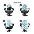 thumbnail image 4 of Abstract Office Chair Slipcover, Little Geometric Circles Forming Flowers Shapes Round Modern Design, Protective Stretch Decorative Fabric Cover, Standard Size, Teal White, by Ambesonne, 4 of 5