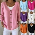 thumbnail image 2 of Winter Knitted Cardigan Women's Solid Color Casual Fashion Sweater Jacket Women's Cardigan, 2 of 4