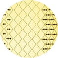 thumbnail image 1 of Ahgly Company Indoor Round Trellis Yellow Contemporary Area Rugs, 3' Round, 1 of 4