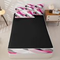 thumbnail image 4 of Homewish Pink Boho Swirl Zipper Full Size Comforter Sets with Fitted Sheet and 2 Pillowcases,Aesthetic Artwork Zipper Bedding Set,Black Reversible,4pcs, 4 of 8