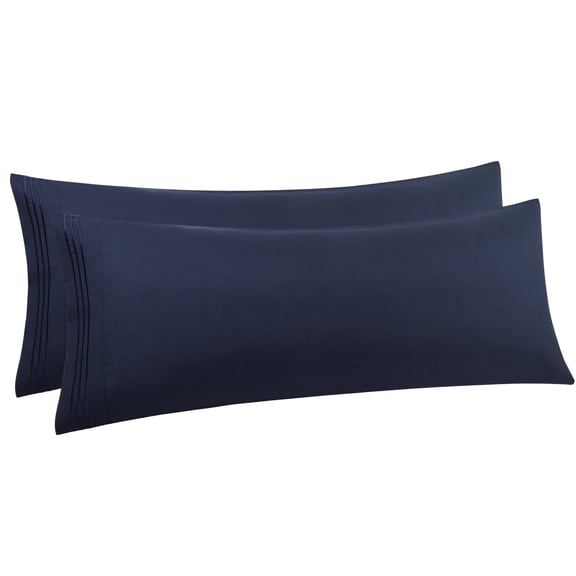 Unique Bargains Polyester Body Pillowcases 2 Pcs with Envelop Navy 20"x48"