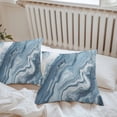thumbnail image 5 of Marble Texture Outdoor Pillow Covers Pack of 2 Abstract Light Blue White Gradient Art Waterproof Throw Pillow Covers Decorative Cushion Cases for Patio Garden Tent Balcony Couch 24x24 inch, 5 of 8