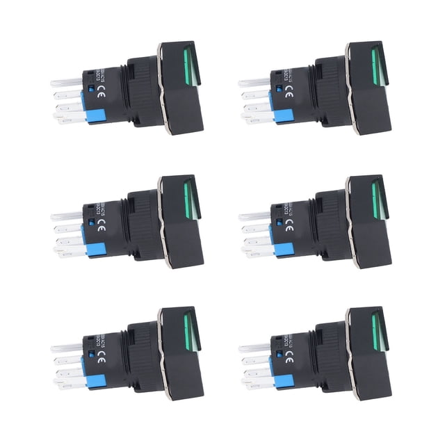 Interruptor de Botón, ABS Brass Push Switches Auto -Bloqueo de 16 mm Momentáneo Para Equipos
