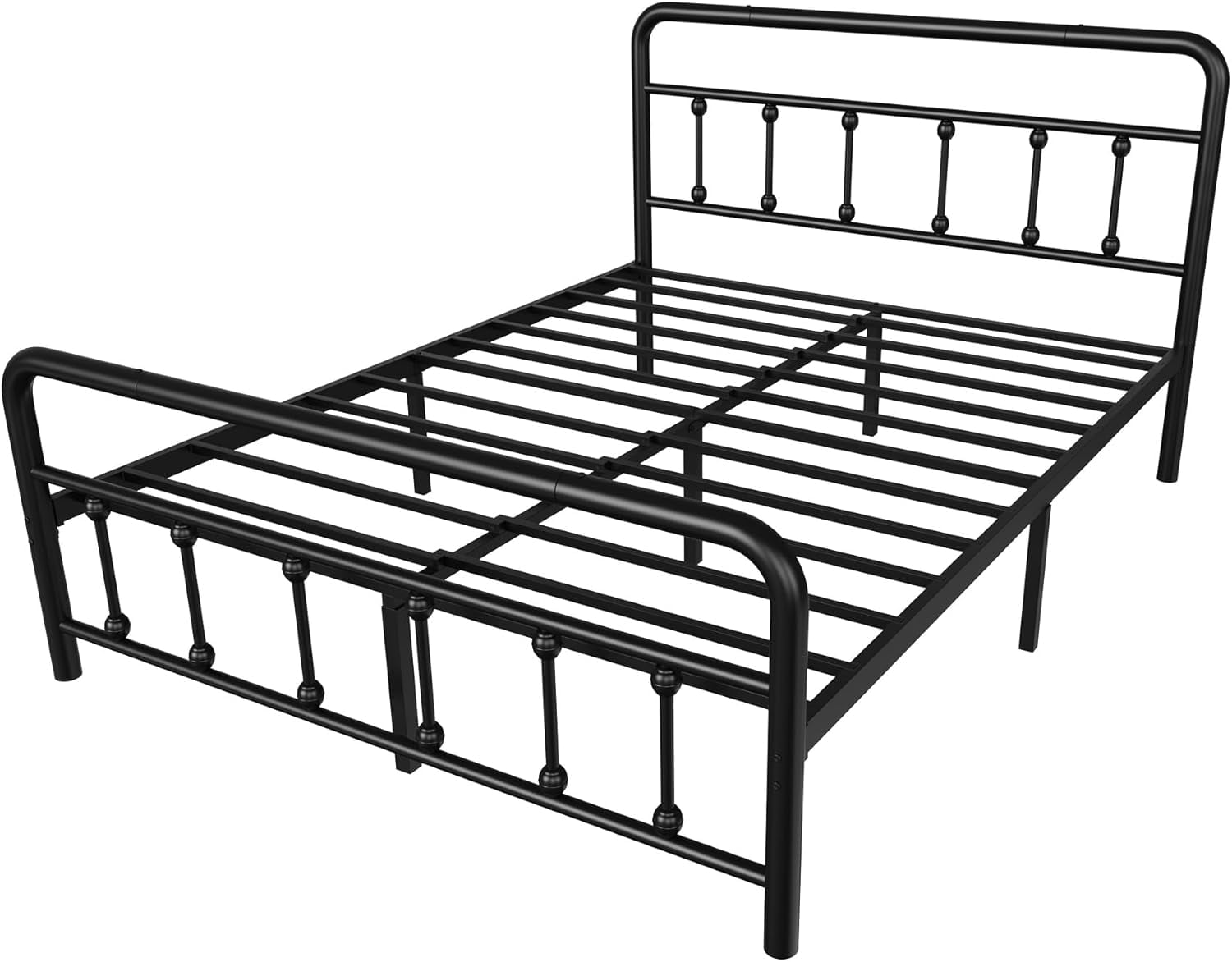 Flolinda Classic Full Size Metal Platform Bed Frame，Heavy Duty Steel Slat Supported Full Bed Frame, Under Bed Storage, No Box Spring Required