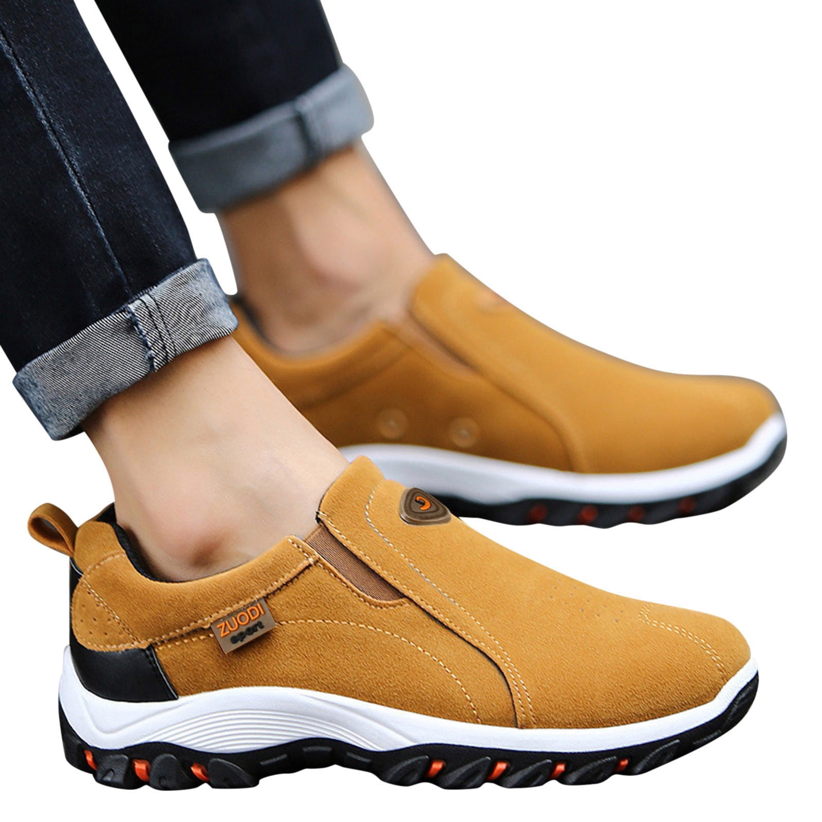 YLYL Men's Orthopedic Sneakers Arch Support Wide Width No Slip Lightweight Outdoor Walking Hiking Shoes