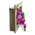 thumbnail image 2 of Nearly Natural Phalaenopsis Orchid Artificial Arrangement in Wooden Frame, Purple, 2 of 3