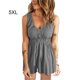 thumbnail image 4 of Minnieouse Mono de verano sin mangas con cuello en V para mujer, vestido para acampar, Color sólido, chaleco con botones para niñas, ropa con tirantes conjuntos de ropa Gris 5XL Minnieouse AP011283-24, 4 of 6