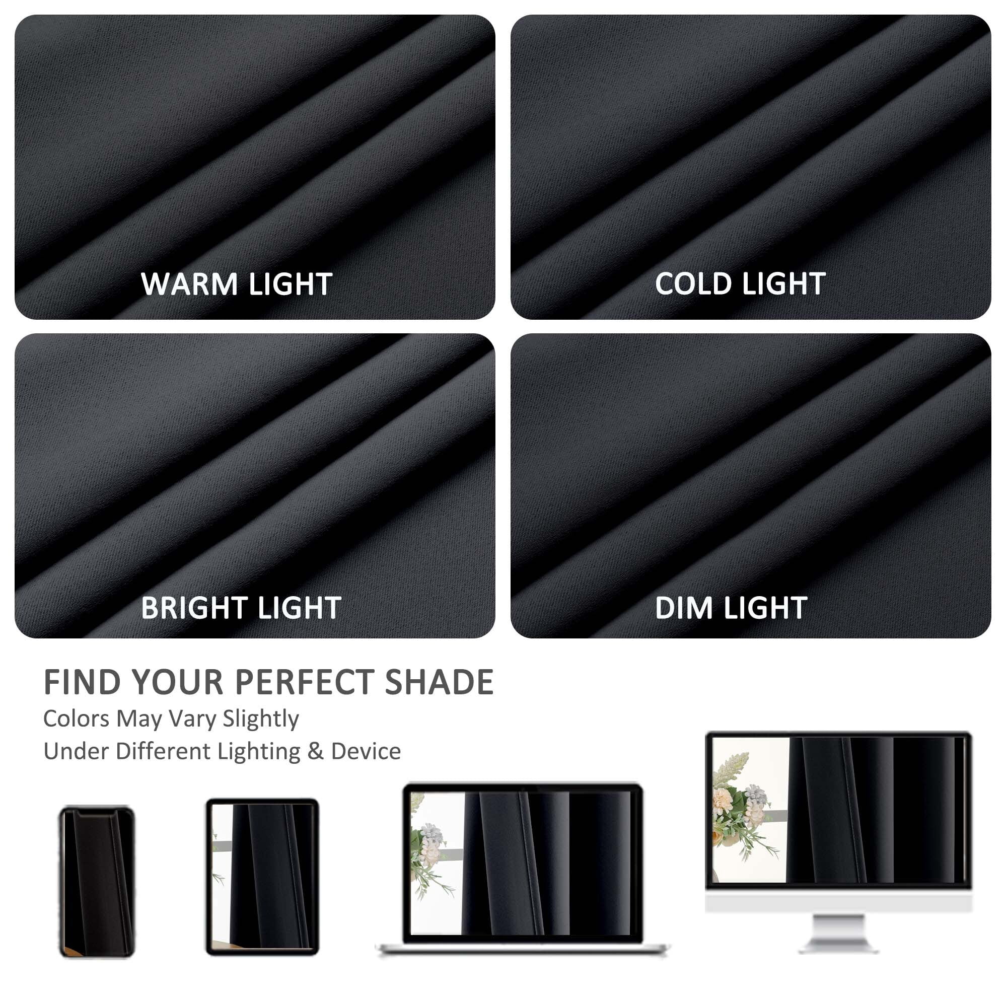 Chyhomenyc Black Blackout Curtains 84 Inches Long, Thermal Insulated Energy Saving Solid Soft Privacy Rod Pocket Window Curtains for Living Room Bedroom, Each 40Wx84L Inch, 2 Panels