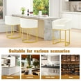 thumbnail image 6 of Bedluxury 26" H Modern Counter Height Bar Stools Set of 2 with Back and Arms, Gold Leg&Beige, 6 of 7