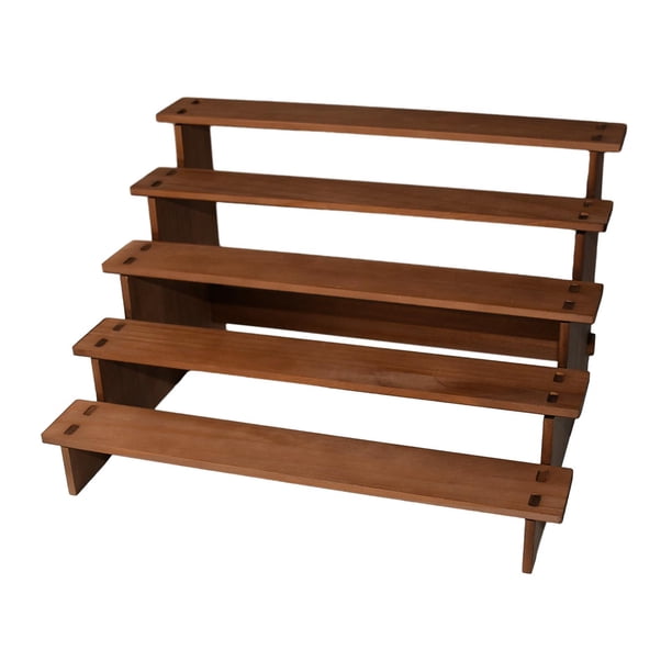 Organizador de estante de exhibición de madera con elevador, duradero y sencillo para exhibición de objetos coleccionables de escritorio. 5 capas 40cm