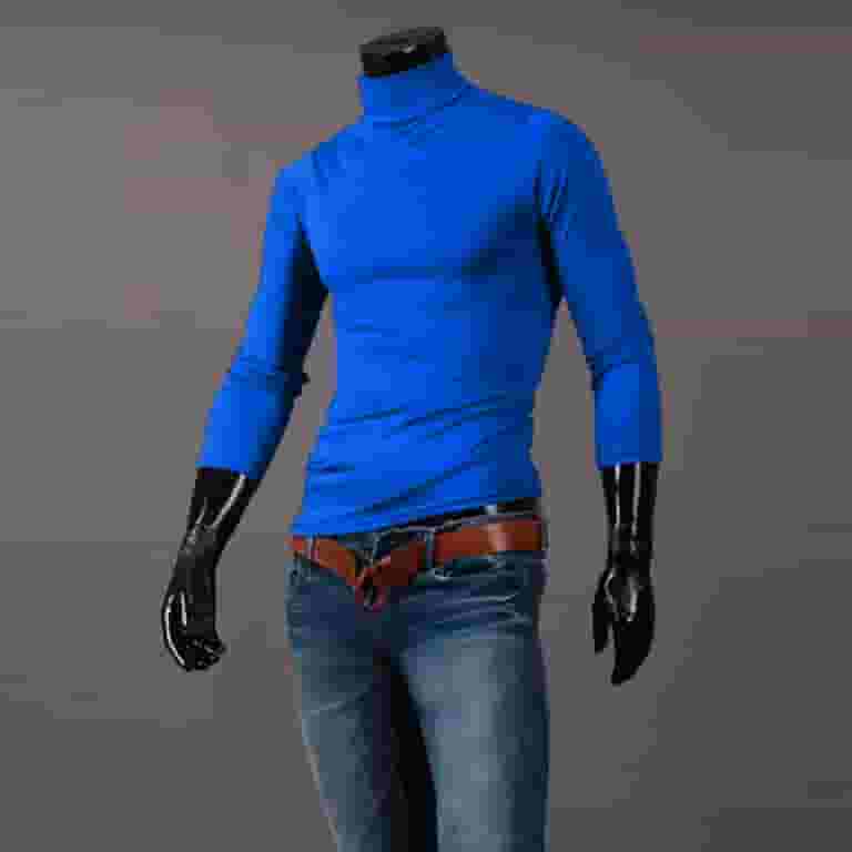 Susanny Men Turtleneck Long Sleeve Shirt Cotton Slim Fit Susanny Men Turtleneck Long Sleeve Shirt Cotton Slim Fit