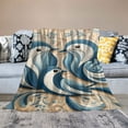 thumbnail image 2 of JEUXUS Blanket Flannel Fleece Throw Blanket (Universal 1) Bird Wall Art Love Birds Abstract Pictures White, 2 of 6