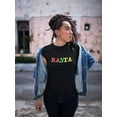 thumbnail image 2 of "Rasta"  Trendy Rastafari Quote Women Black T-Shirt, Female Small, 2 of 4