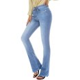thumbnail image 1 of Jeans acampanados para mujer Jeans acampanados de talle alto con pantalones de mezclilla rasgados de pierna ancha clásica 1092-light Blue20, 1 of 5